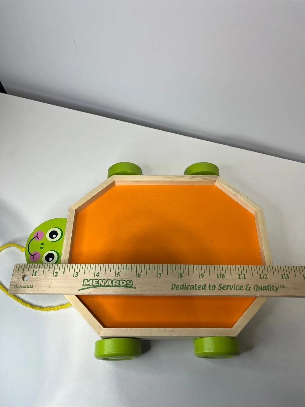 Melissa & Doug Wooden Turtle Pull Toy - Orange, Green & Yellow